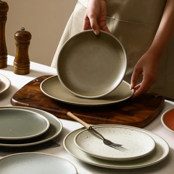 7''/8''/9''/10''/12'' Matte Coarse Pottery Ceramic Dinner Plate
