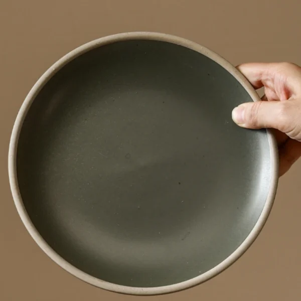MYOUNG- 7''/8''/9''/10''/12'' Matte Coarse Pottery Ceramic Dinner Plate for Home ,Restaurant and Microwave, Oven, and Dishwasher Safe, Scratch Resistant - Image 7