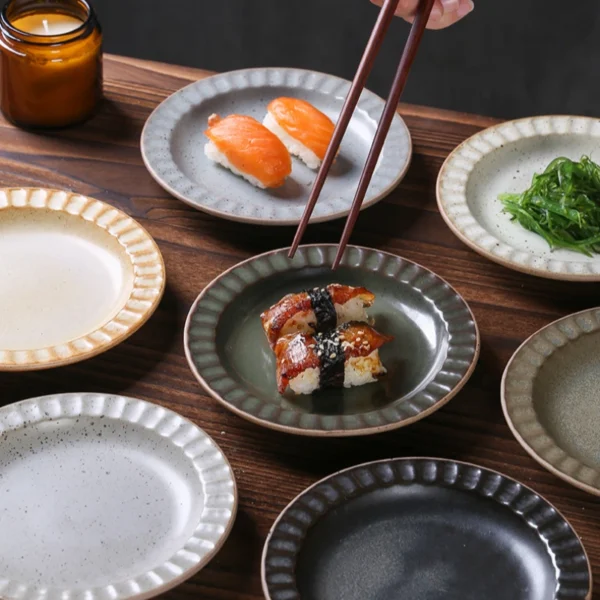 Retro Style 6'' Matte Crockery Ceramic Dinner Plate