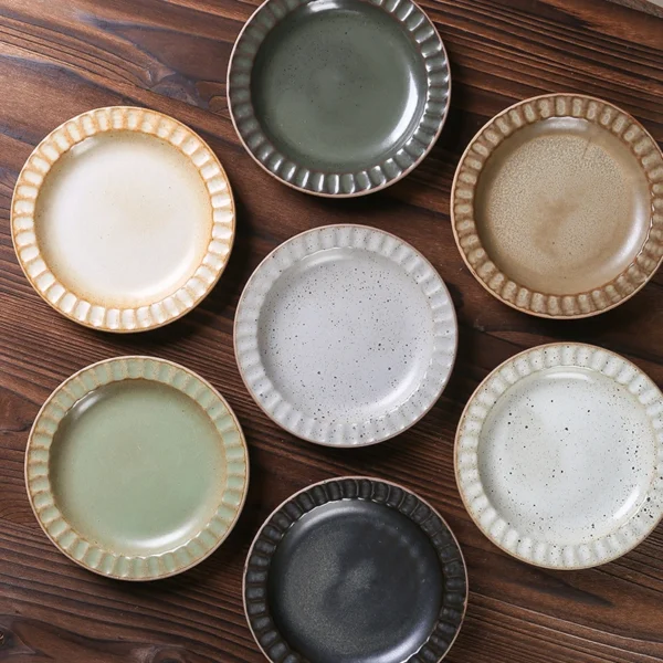 MYOUNG-Retro Style 6'' Matte Crockery Ceramic Dinner Plate for Home ,Restaurant and Event - Image 7