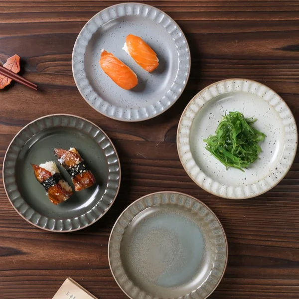 MYOUNG-Retro Style 6'' Matte Crockery Ceramic Dinner Plate for Home ,Restaurant and Event - Image 3