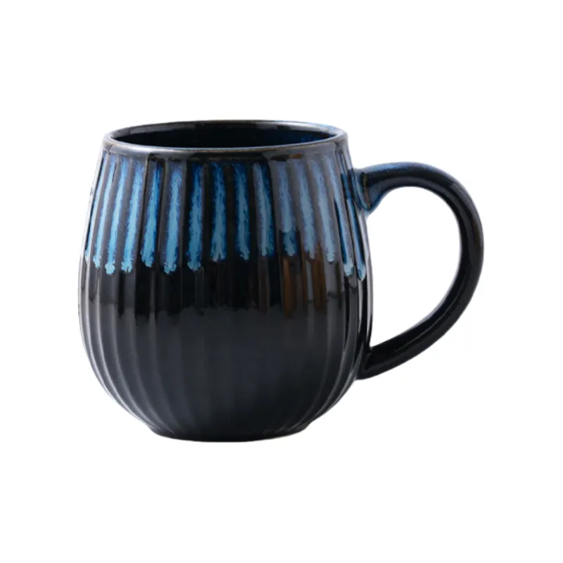 kiln mug with handle blue
