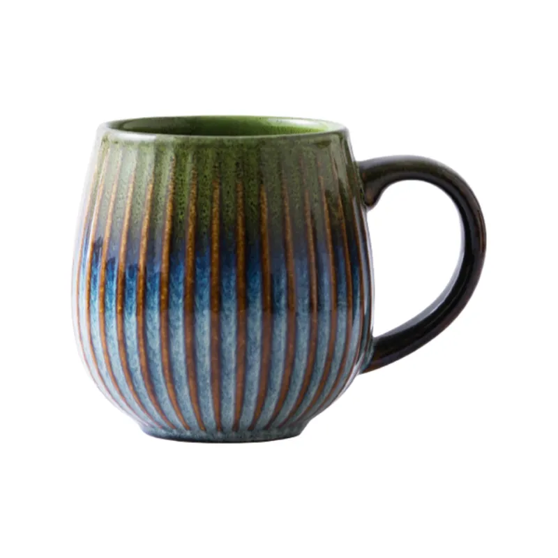 kiln mug with handle light green
