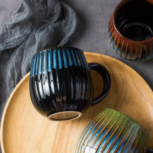 MYOUNG- Colorful Reactive Glaze Ceramic Mug with Handle, 16.9oz, Portable Coffee Cup, Microwave and Dishwasher Safe,Suit for Office,School & Home - Image 5