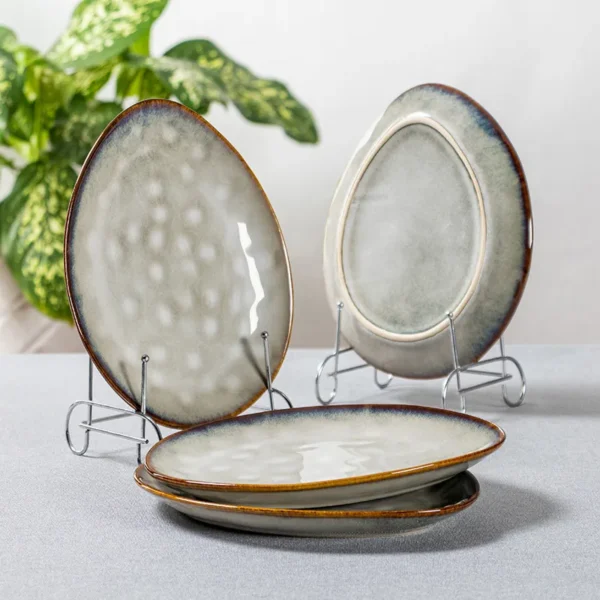 MYOUNG- Ceramic Dinnerware Sets ,Reactive Glaze Plates and Bowls Set, Scratch Resistant Dish Set, Oven & Microwave & Dishwasher Safe - Image 5