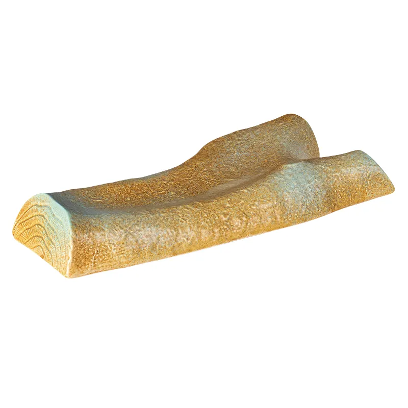 MYOUNG- Wholesaler Stock Sustainable Kiln Yellow and Blue Glaze Ceramic Tableware Hotel Catering Dinnerware Sets Restaurant Use 12 matte kiln dinnerware set sku17