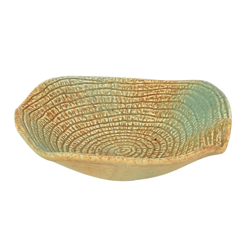 MYOUNG- Wholesaler Stock Sustainable Kiln Yellow and Blue Glaze Ceramic Tableware Hotel Catering Dinnerware Sets Restaurant Use 17 matte kiln dinnerware set sku6