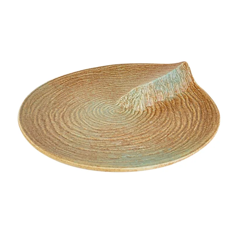 MYOUNG- Wholesaler Stock Sustainable Kiln Yellow and Blue Glaze Ceramic Tableware Hotel Catering Dinnerware Sets Restaurant Use 25 matte kiln dinnerware set sku9