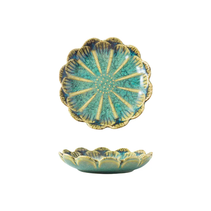 reactive glaze sauce dish green