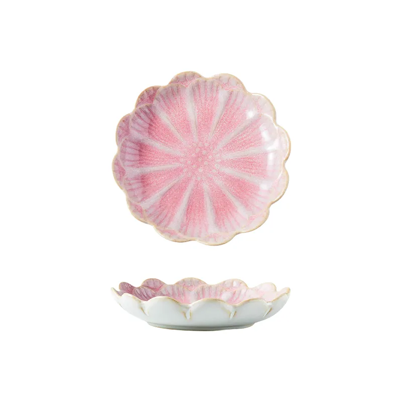 reactive glaze sauce dish pink