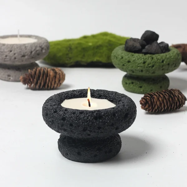 MYOUNG-Concrete Candle Holder,DIY Empty Tealight Jar, Minimalist Design, Durable Cement Stone Jar Wholesale - Image 4