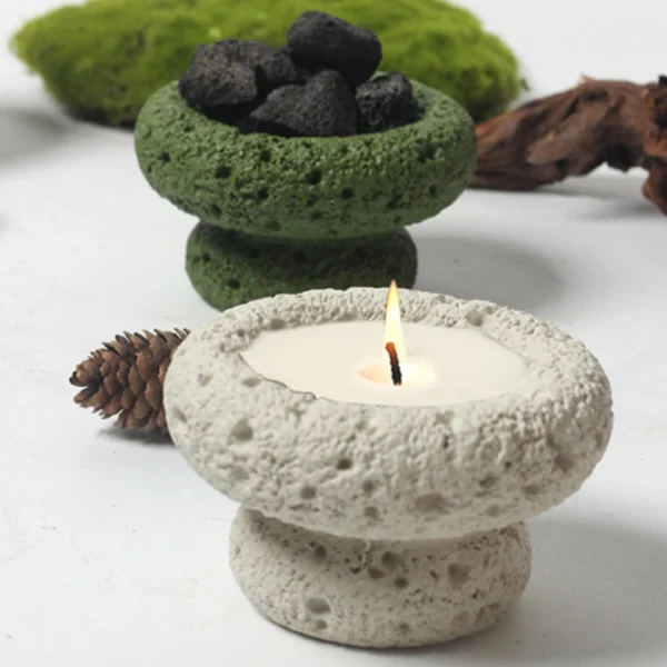 MYOUNG-Concrete Candle Holder,DIY Empty Tealight Jar, Minimalist Design, Durable Cement Stone Jar Wholesale - Image 6