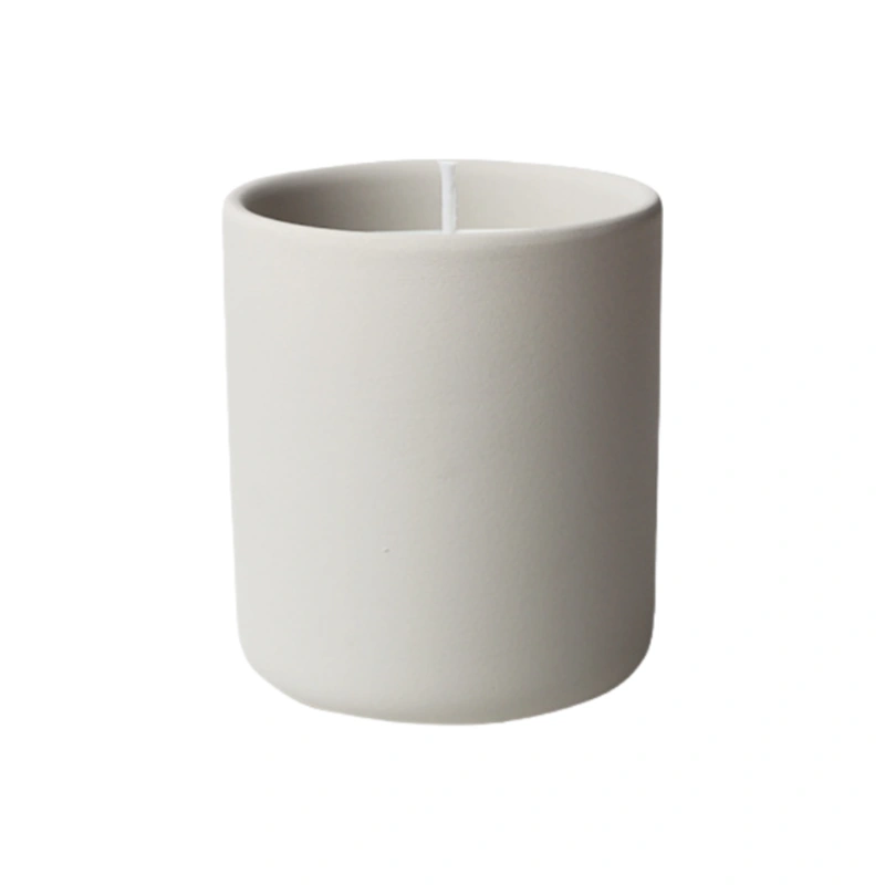 Ceramic candle jar beige2
