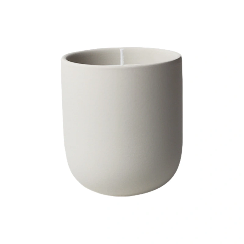 Ceramic candle jar beige3
