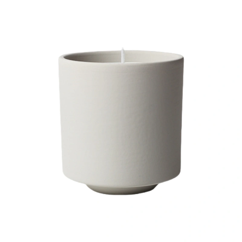 Ceramic candle jar beige4