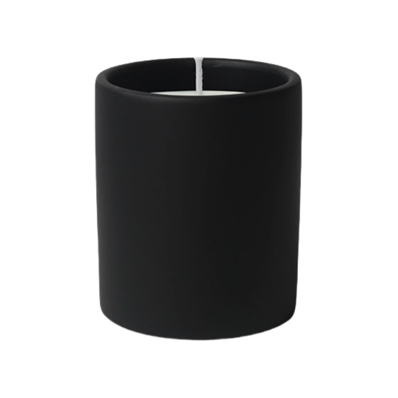 Ceramic candle jar black