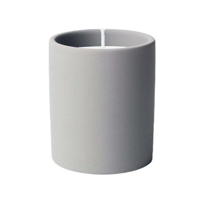 Ceramic candle jar light grey
