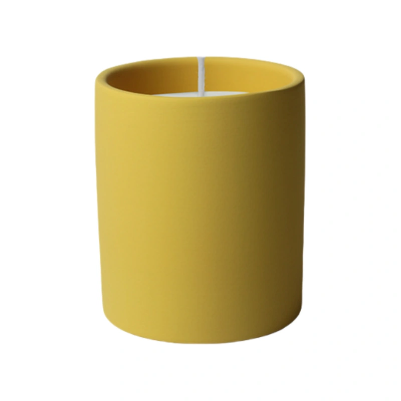 Ceramic candle jar yellow
