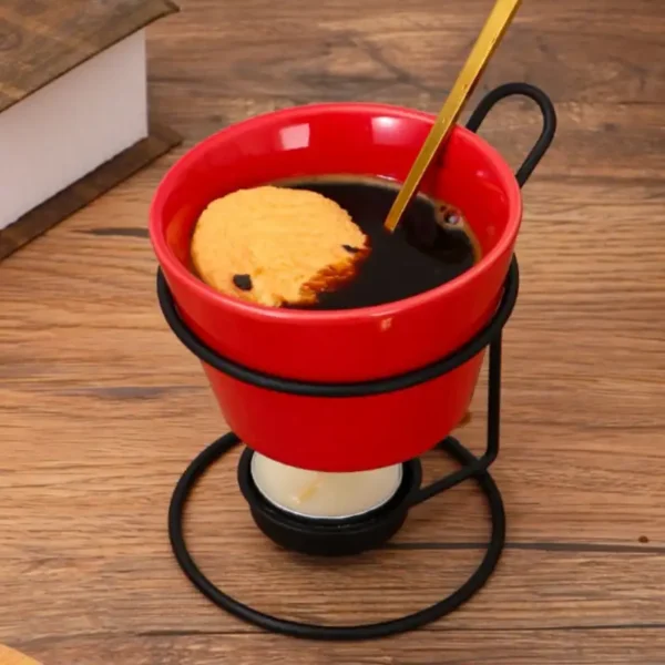 MYOUNG-Ceramic Chocolate Stove for Home Use Metal Frame Candle Fire Boiler Suit for Cheese Milk Tea Dessert Ice Cream Hot Pot Melting - Image 2