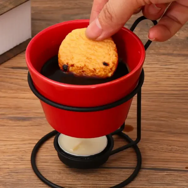 MYOUNG-Ceramic Chocolate Stove for Home Use Metal Frame Candle Fire Boiler Suit for Cheese Milk Tea Dessert Ice Cream Hot Pot Melting - Image 3