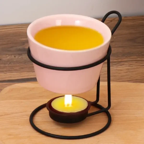 MYOUNG-Ceramic Chocolate Stove for Home Use Metal Frame Candle Fire Boiler Suit for Cheese Milk Tea Dessert Ice Cream Hot Pot Melting - Image 6