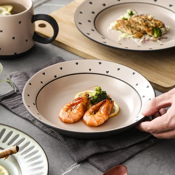 MYOUNG-Vintage Style Hand-Painted Crockery Dinnerware Set,Plates,Bowls and Cups for Household Tableware,Accept OEM&ODM - Image 3