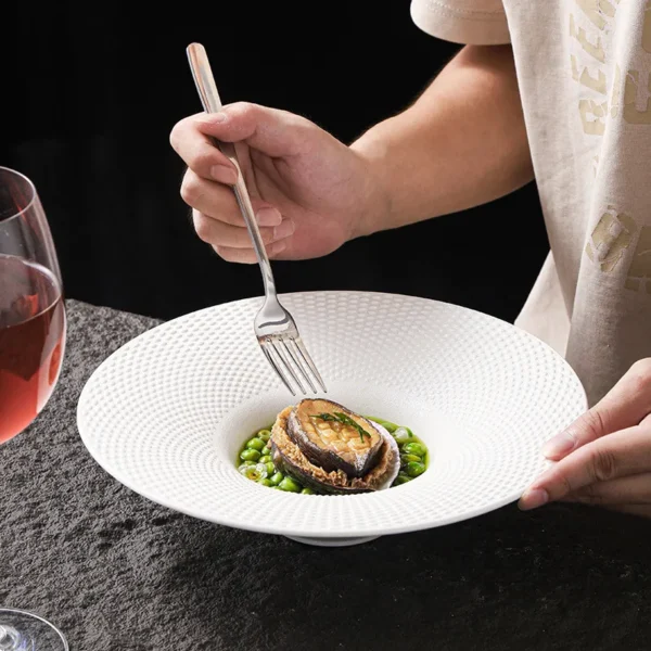 MYOUNG-Factory Directly Supply Porcelain Dinner Plate Deep Plate and Wide Edge For Pasta & Soup - Image 8