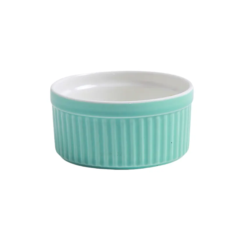 Dessert handleless cup round blue