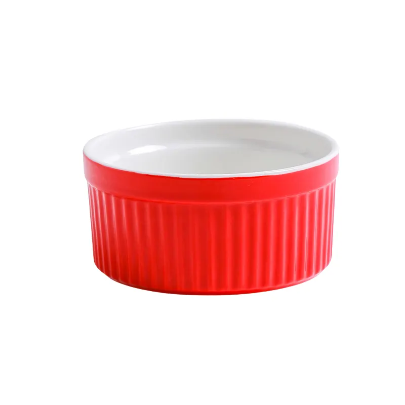 Dessert handleless cup round red