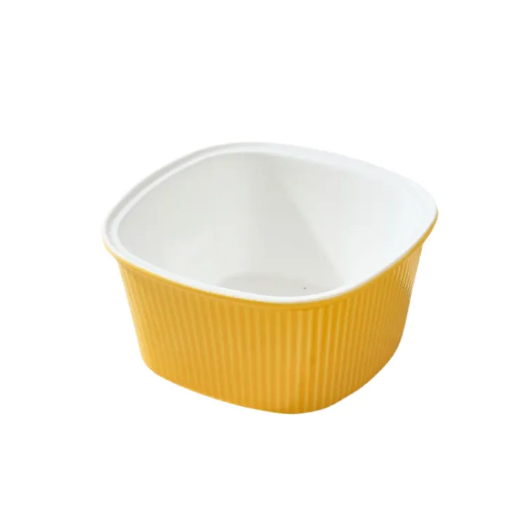Dessert handleless cup square yellow