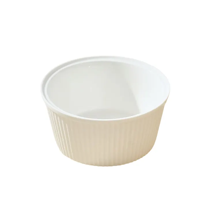 Dessert handleless cup white round