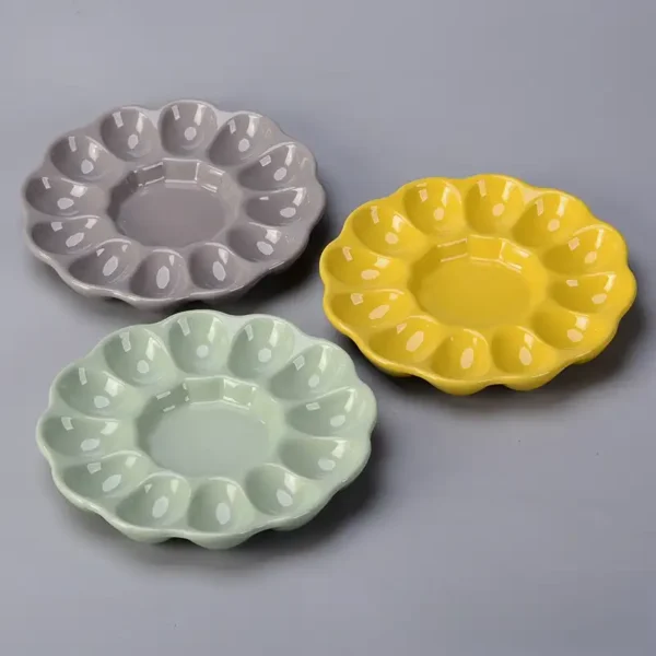 MYOUNG- Ceramic Egg Cups, Porcelain Colorful Egg Holder Set , Stand Holder for Soft Boiled Eggs, Microwave & Dishwasher Safe - Image 4