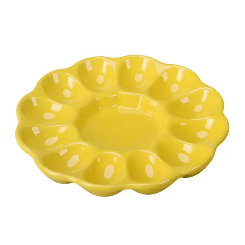 MYOUNG- Ceramic Egg Cups, Porcelain Colorful Egg Holder Set , Stand Holder for Soft Boiled Eggs, Microwave & Dishwasher Safe 13 Egg tray sku1