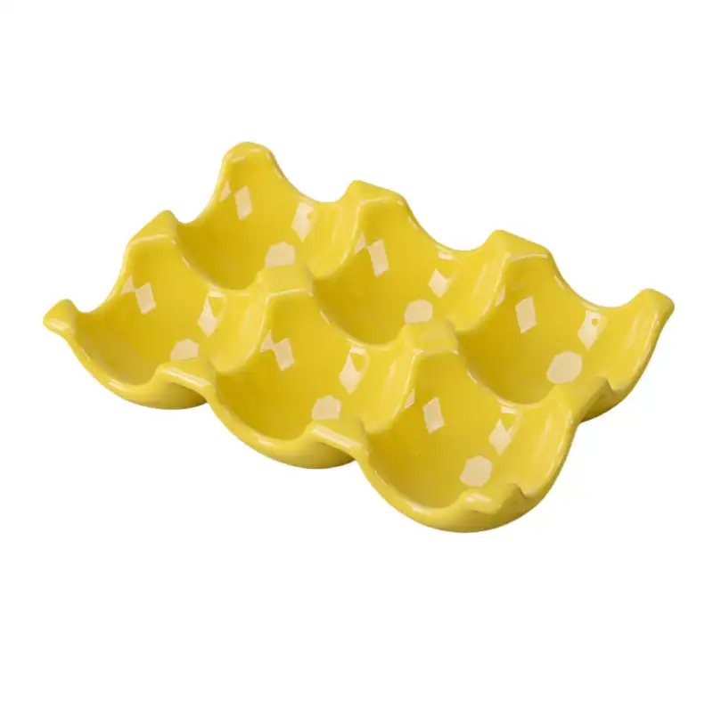 MYOUNG- Ceramic Egg Cups, Porcelain Colorful Egg Holder Set , Stand Holder for Soft Boiled Eggs, Microwave & Dishwasher Safe 10 Egg tray sku4