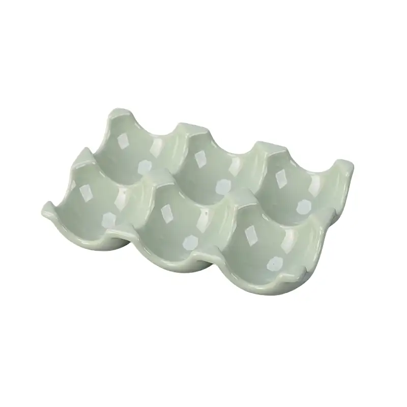 MYOUNG- Ceramic Egg Cups, Porcelain Colorful Egg Holder Set , Stand Holder for Soft Boiled Eggs, Microwave & Dishwasher Safe 9 Egg tray sku5