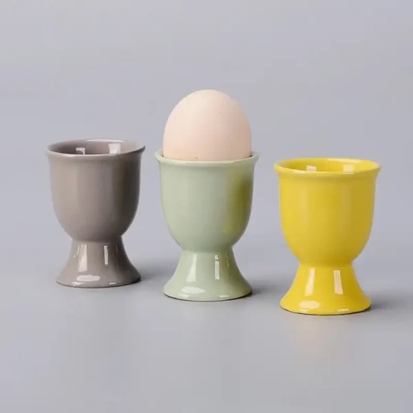 MYOUNG- Ceramic Egg Cups, Porcelain Colorful Egg Holder Set , Stand Holder for Soft Boiled Eggs, Microwave & Dishwasher Safe - Image 7