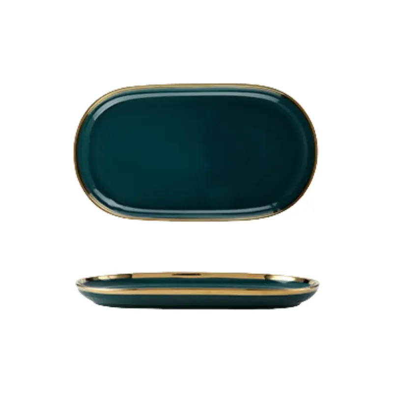 Gold Gold Plated Ceramic Tableware Set 12