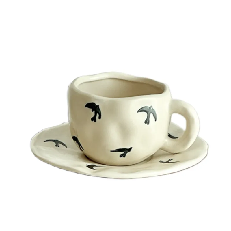 Pinched by hand cup and saucer sku3