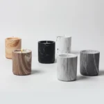 Wood Grain Pattern Ceramic Candle Jar