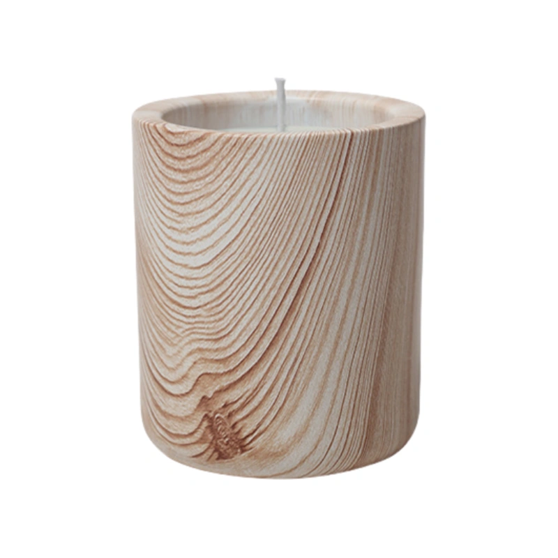 MYOUNG-Wood Grain Pattern Ceramic Candle Jar,Multi-Use Ceramic Cylindrical Cup for Canlde,Fragrant Crystals, Home Decor,Arts & Crafts, Candies, Planter Pots, Gifts & More 12 Wood grain ceramic candle cup sku4