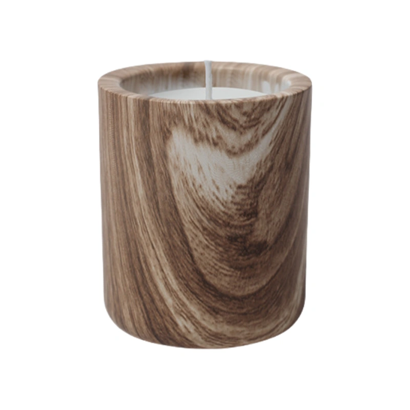 MYOUNG-Wood Grain Pattern Ceramic Candle Jar,Multi-Use Ceramic Cylindrical Cup for Canlde,Fragrant Crystals, Home Decor,Arts & Crafts, Candies, Planter Pots, Gifts & More 14 Wood grain ceramic candle cup sku6