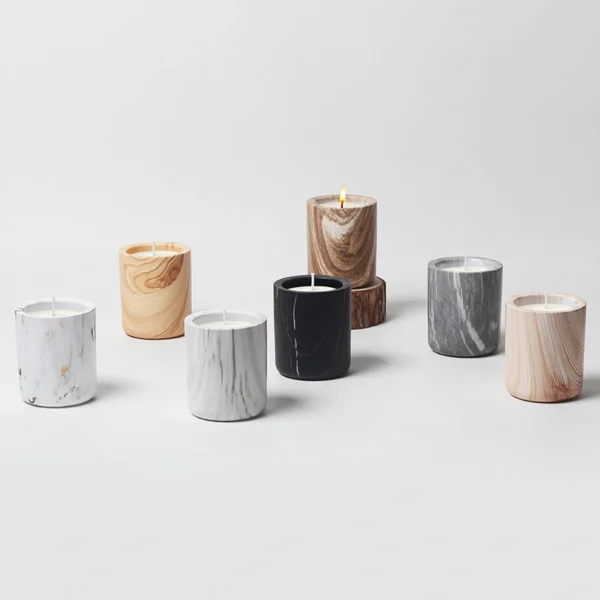 MYOUNG-Wood Grain Pattern Ceramic Candle Jar,Multi-Use Ceramic Cylindrical Cup for Canlde,Fragrant Crystals, Home Decor,Arts & Crafts, Candies, Planter Pots, Gifts & More - Image 7