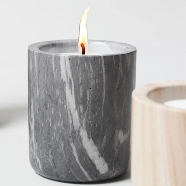 MYOUNG-Wood Grain Pattern Ceramic Candle Jar,Multi-Use Ceramic Cylindrical Cup for Canlde,Fragrant Crystals, Home Decor,Arts & Crafts, Candies, Planter Pots, Gifts & More - Image 5