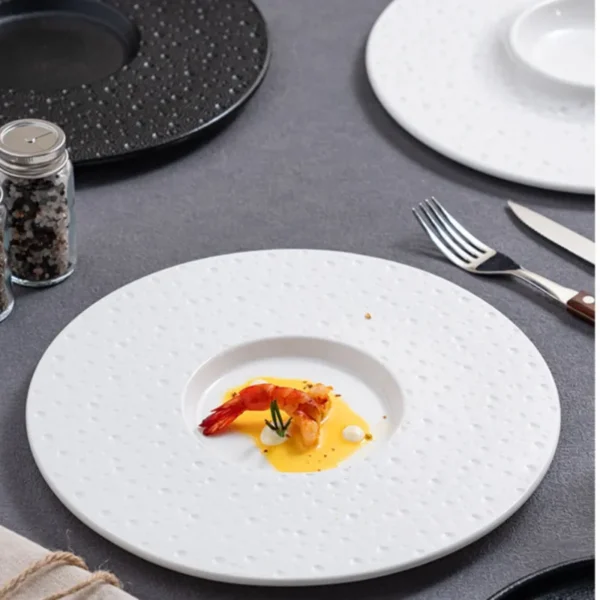 MYOUNG-Accept OEM Nordic Stone Porcelain Stoneware Dinner Plate Set Black & White 8" /10"  for Restaurant Hotel Wedding Occasions - Image 9