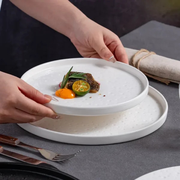 MYOUNG-Accept OEM Nordic Stone Porcelain Stoneware Dinner Plate Set Black & White 8" /10"  for Restaurant Hotel Wedding Occasions - Image 7