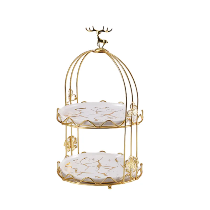 cake stand small 2layers marble deer