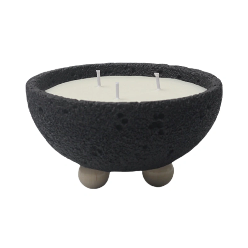 cement candle jar with holder black