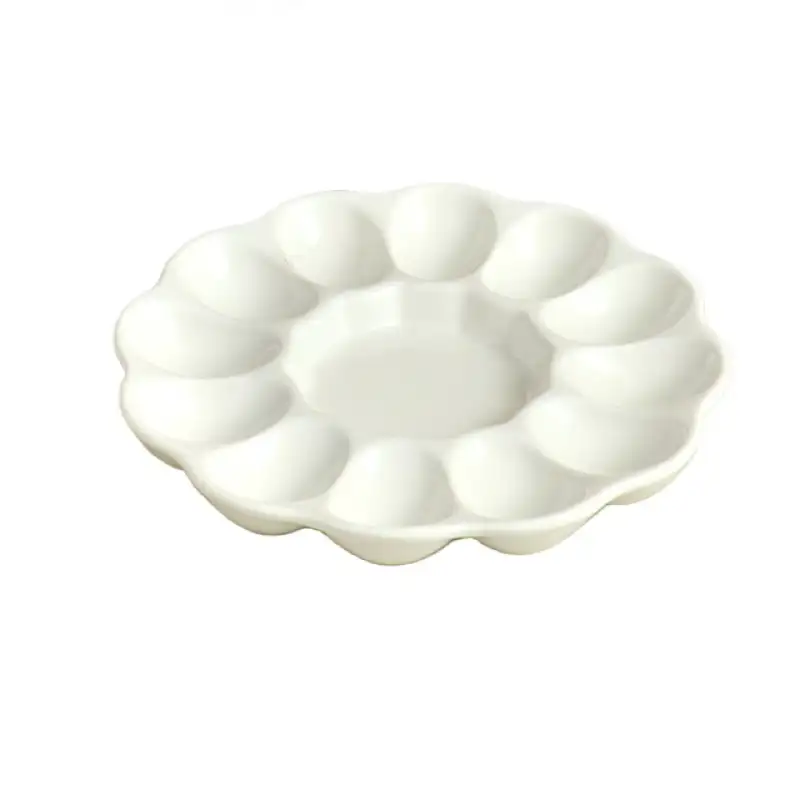 MYOUNG- Ceramic Egg Holder with Custom Logo,for Kitchen Storage,Ceramic Egg Crates Store Eggs on Ceramic Tray 13 ceramic Egg tray sku3