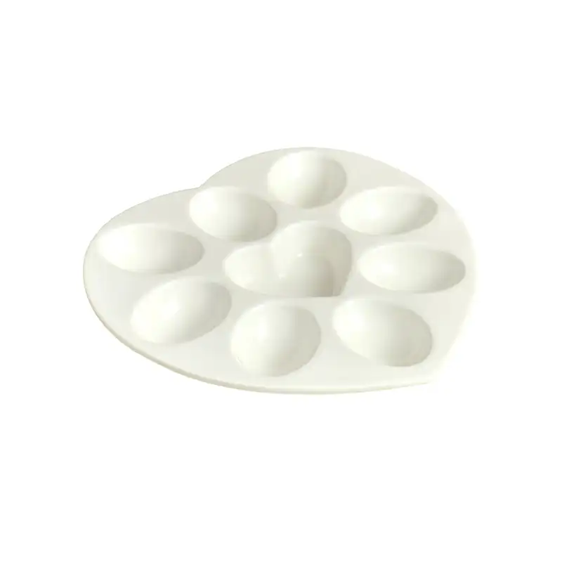 MYOUNG- Ceramic Egg Holder with Custom Logo,for Kitchen Storage,Ceramic Egg Crates Store Eggs on Ceramic Tray 9 ceramic Egg tray sku4