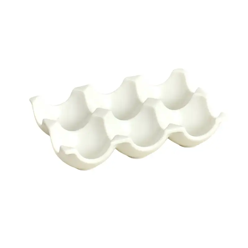 MYOUNG- Ceramic Egg Holder with Custom Logo,for Kitchen Storage,Ceramic Egg Crates Store Eggs on Ceramic Tray 7 ceramic Egg tray sku6